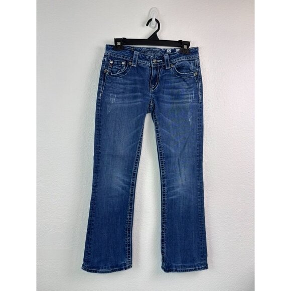 Miss Me women's 27 boot cut medium wash mid rise jeans *altered 28"‎ inseam - Picture 1 of 11